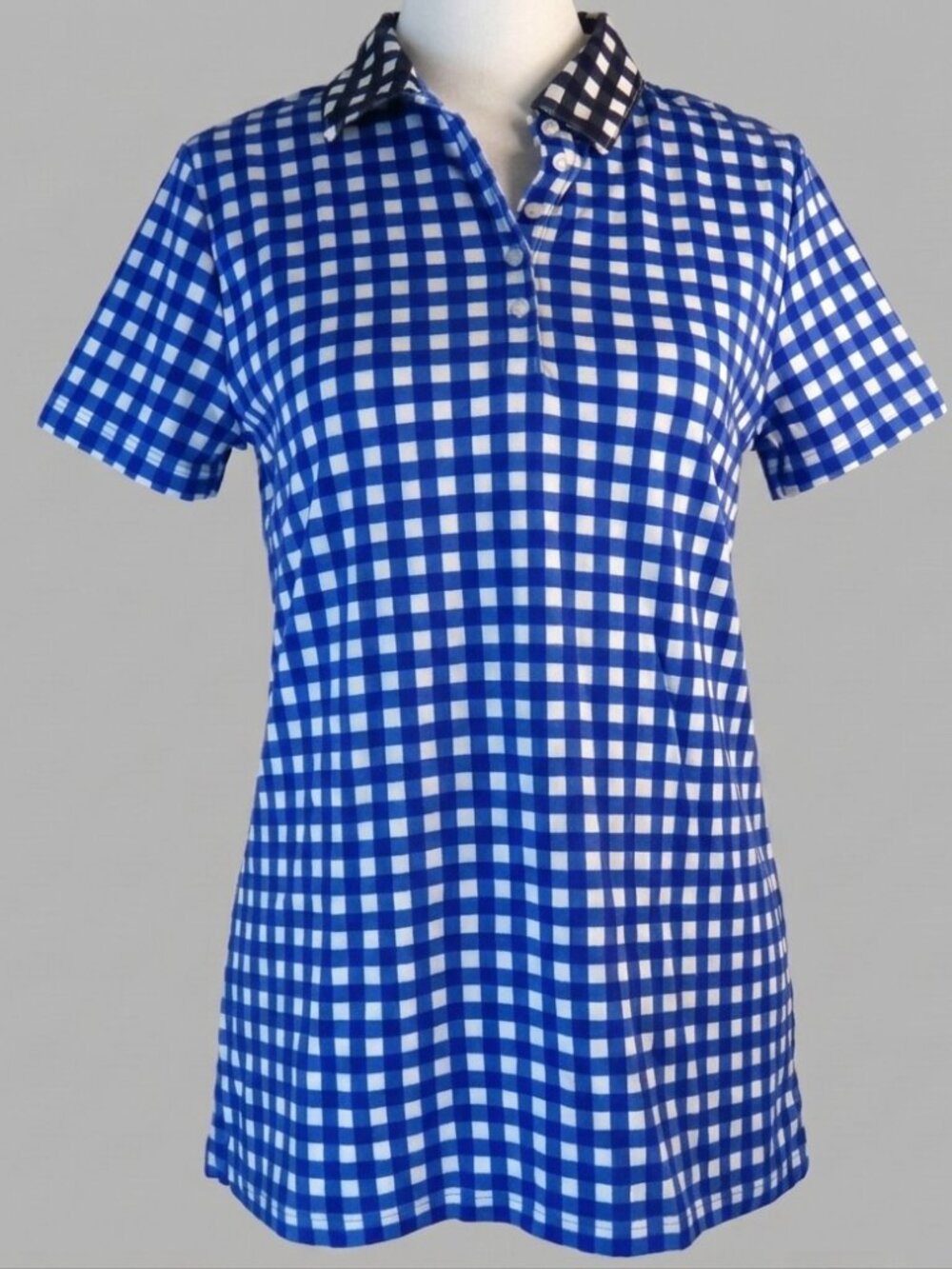 Lands' End Women's Checkered Short-Sleeve Pullover Top Size XS (C1882)